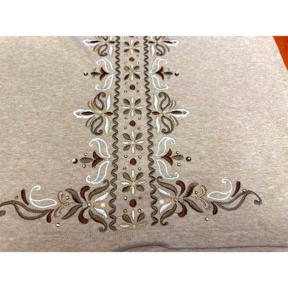 Alfred Dunner Vintage Cotton Polyester 3/4 Sleeve Sweater w Embroidery & Embelli - Picture 9 of 11